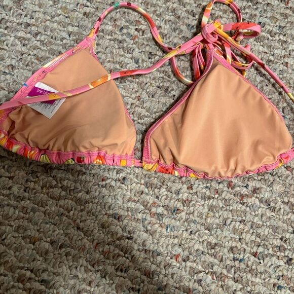 Edie Parker® X J.Crew string bikini top in fruit punch- Size Small - Picture 6 of 9